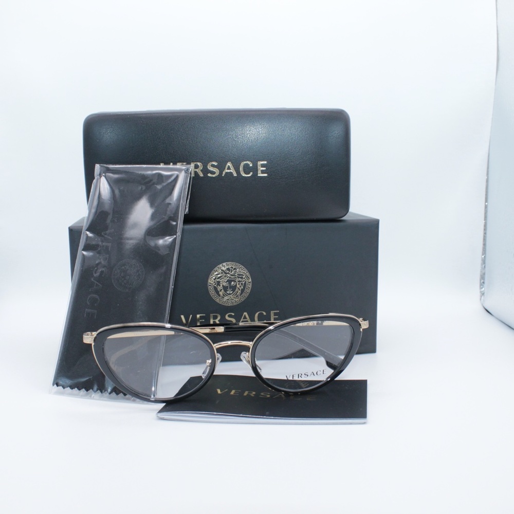 Versace MOD. 1258 1438 52.19 140 Gold Black Cat ey